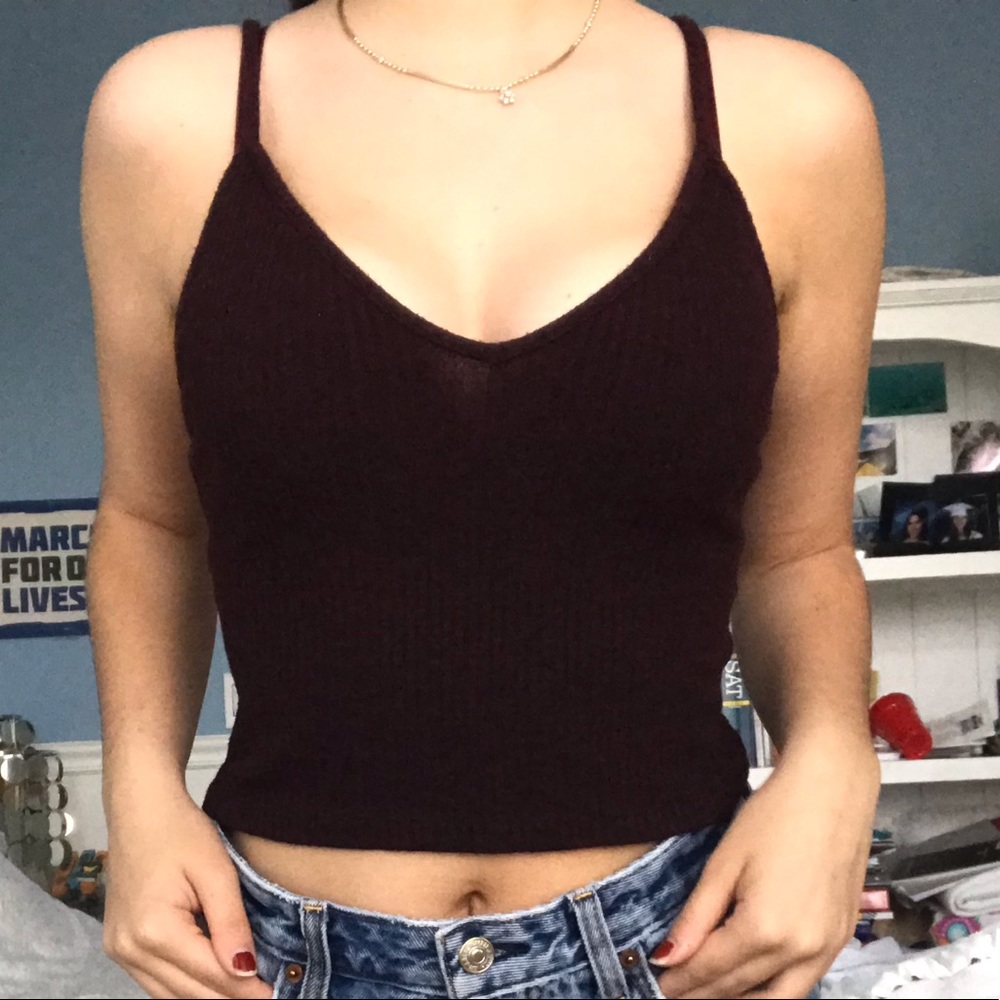 Brandy Melville - burgundy crop top